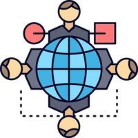 Function instruction logic operation meeting Flat Color Icon Vector