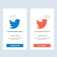 Network Social Twitter  Blue and Red Download and Buy Now web Widget Card Template vector