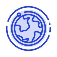 Globe World Internet Hotel Blue Dotted Line Line Icon vector