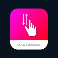 Finger Gestures Hand Up Down Mobile App Button Android and IOS Glyph Version vector