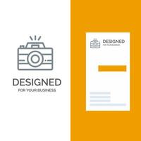 Camera Image Photo Photography Grey Logo Design and Business Card Template vector