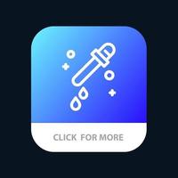 Dropper Pipette Science Mobile App Button Android and IOS Line Version vector