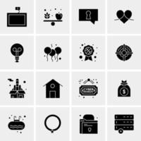 16 iconos de negocios universales vector ilustración de icono creativo para usar en proyectos relacionados con la web y dispositivos móviles