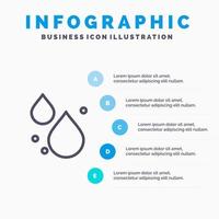 Water Drop Spring Line icon with 5 steps presentation infographics Background vector