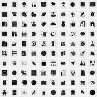 Set of 100 Universal Solid Icons vector