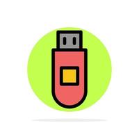 Usb Storage Data Abstract Circle Background Flat color Icon vector