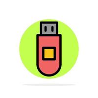 Usb Storage Data Abstract Circle Background Flat color Icon vector