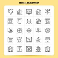 OutLine 25 Design Development Icon set Vector Line Style Design Black Icons Set Linear pictogram pack Web and Mobile Business ideas design Vector Illustration