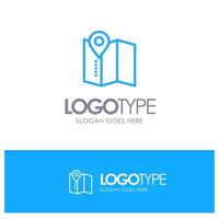 Location Map Service Pin Blue Logo Line Style vector