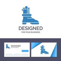 Creative Business Card and Logo template Shoes Boot American Vector Illustration