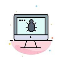 Monitor Bug Screen Security Abstract Flat Color Icon Template vector