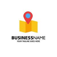 Location Map Pointer Business Logo Template Flat Color vector