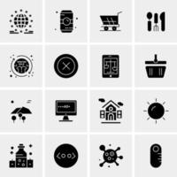 16 iconos de negocios universales vector ilustración de icono creativo para usar en proyectos relacionados con la web y dispositivos móviles