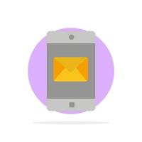 aplicación móvil aplicación móvil correo círculo abstracto fondo color plano icono vector