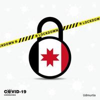 Udmurtia Lock DOwn Lock Coronavirus pandemic awareness Template COVID19 Lock Down Design vector