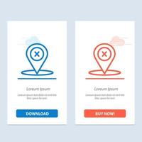 Location Navigation Place delete  Blue and Red Download and Buy Now web Widget Card Template vector