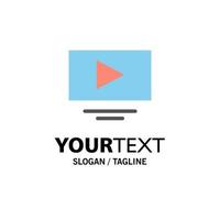 Video Play YouTube Business Logo Template Flat Color vector