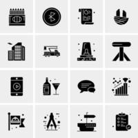 16 iconos de negocios universales vector ilustración de icono creativo para usar en proyectos relacionados con la web y dispositivos móviles