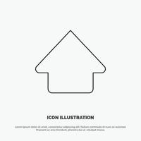 Arrow Up Upload Line Icon Vector