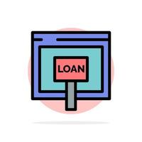 Credit Internet Loan Money Online Abstract Circle Background Flat color Icon vector