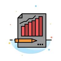 Statistics Analysis Analytics Business Chart Graph Market Abstract Flat Color Icon Template vector