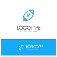 American Ball Football Nfl Rugby Blue outLine Logo with place for tagline vector