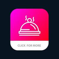 Hotel Dish Food Service Mobile App Button Android and IOS Line Version vector