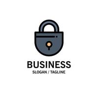 Internet Lock Locked Security Business Logo Template Flat Color vector