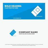 Education Eraser Stationary SOlid Icon Website Banner and Business Logo Template vector