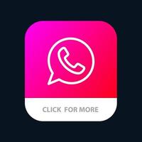 App Chat Telephone Watts App Mobile App Button Android and IOS Line Version vector