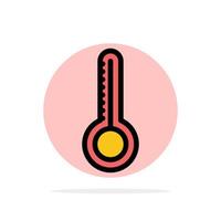 Temperature Thermometer Weather Abstract Circle Background Flat color Icon vector