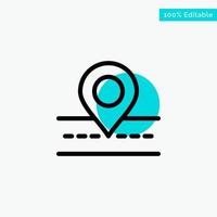 Road Location Way Map turquoise highlight circle point Vector icon