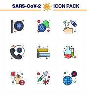 9 Filled Line Flat Color viral Virus corona icon pack such as blood test survice hand spray medical assistance wash viral coronavirus 2019nov disease Vector Design Elements