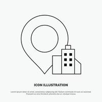 Location Building Hotel Line Icon Vector