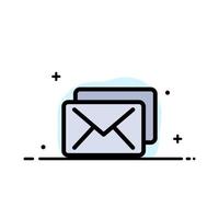 plantilla de banner de vector de icono de línea plana de negocio de mensaje de correo comercial