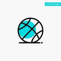 Ball Sports Game Education turquoise highlight circle point Vector icon