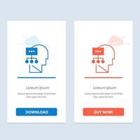 Planning Theory Mind Head  Blue and Red Download and Buy Now web Widget Card Template vector