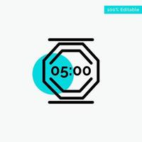 Stop Work Rest Stop Work Working turquoise highlight circle point Vector icon