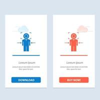 Man Focus Target Achieve Goal  Blue and Red Download and Buy Now web Widget Card Template vector