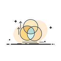 balance circle alignment measurement geometry Flat Color Icon Vector