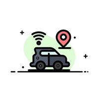 Car Location Map Technology  Business Flat Line Filled Icon Vector Banner Template