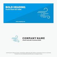 Blow Weather Wind Spring SOlid Icon Website Banner and Business Logo Template vector