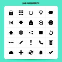 Solid 25 Basic Ui Elements Icon set Vector Glyph Style Design Black Icons Set Web and Mobile Business ideas design Vector Illustration