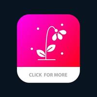 flora floral flor naturaleza primavera aplicación móvil botón android e ios versión de glifo vector