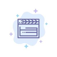 American Movie Usa Video Blue Icon on Abstract Cloud Background vector