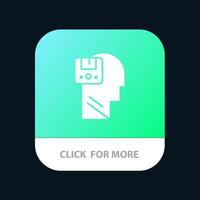 Memory Save Data User Male Mobile App Button Android and IOS Glyph Version vector