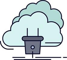 Cloud connection energy network power Flat Color Icon Vector