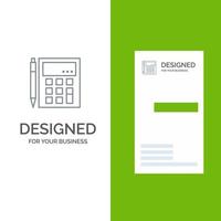 Accounting Account Calculate Calculation Calculator Financial Math Grey Logo Design and Business Card Template vector