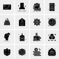 16 iconos de negocios universales vector ilustración de icono creativo para usar en proyectos relacionados con la web y dispositivos móviles