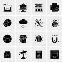 16 iconos de negocios universales vector ilustración de icono creativo para usar en proyectos relacionados con la web y dispositivos móviles